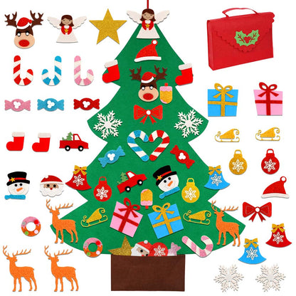 Hanging Felt Christmas Tree with 30 DIY Ornaments by HitMyNeed
