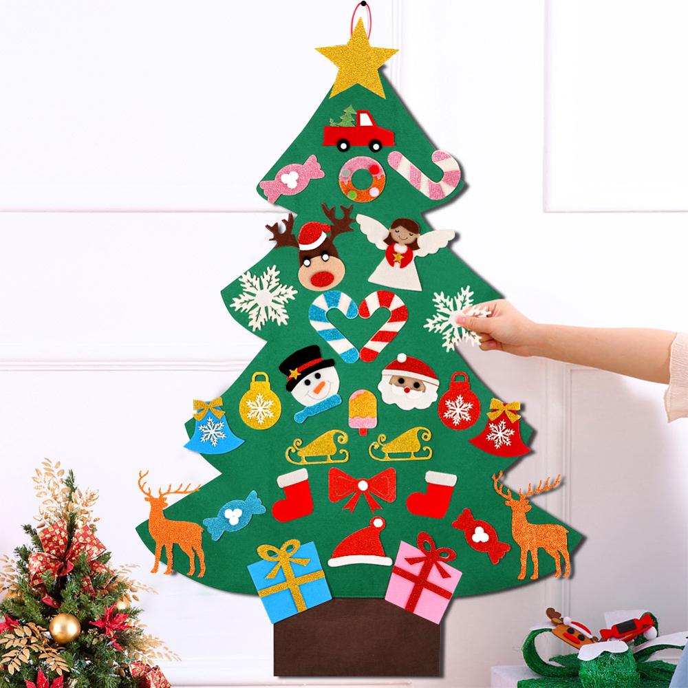 Hanging Felt Christmas Tree with 30 DIY Ornaments by HitMyNeed