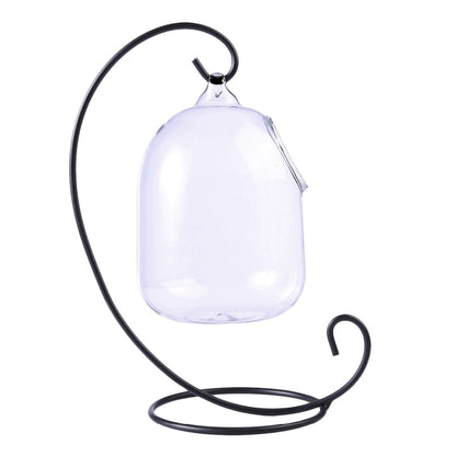 Hanging Glass Fish Bowl with Steel Stand Decor by HitMyNeed