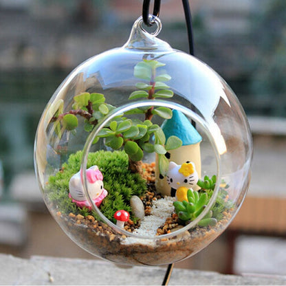 Hanging Glass Terrarium Globe Ornament 8cm by HitMyNeed