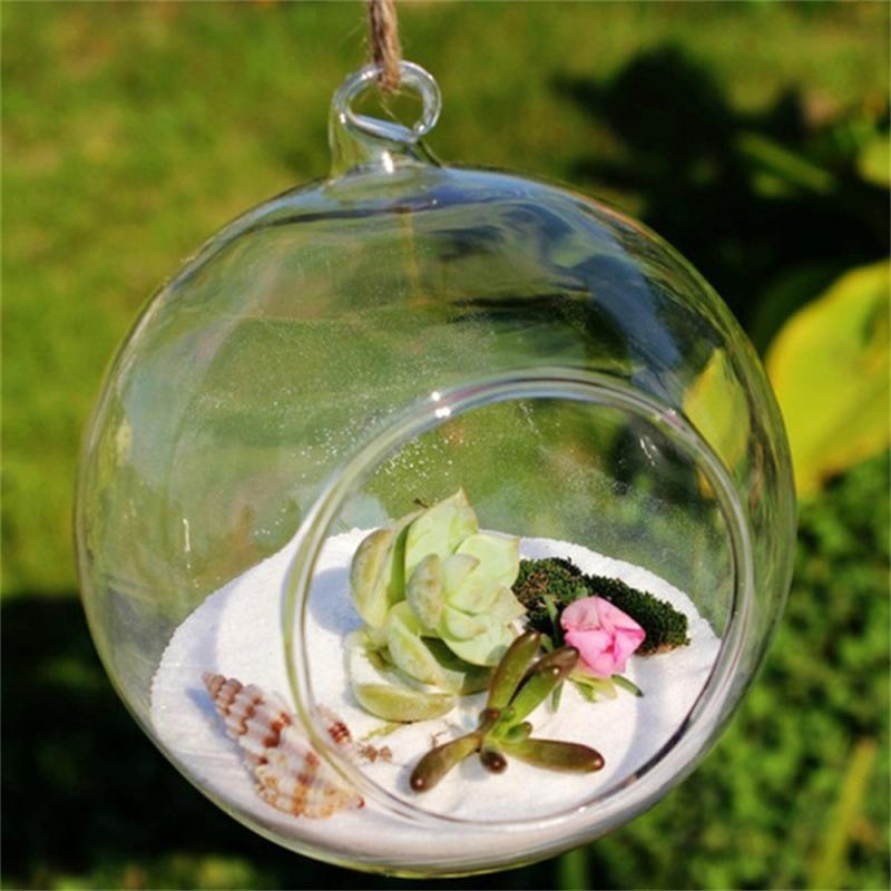 Hanging Glass Terrarium Globe Ornament 8cm by HitMyNeed