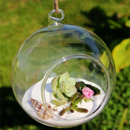 Hanging Glass Terrarium Globe Ornament 8cm by HitMyNeed