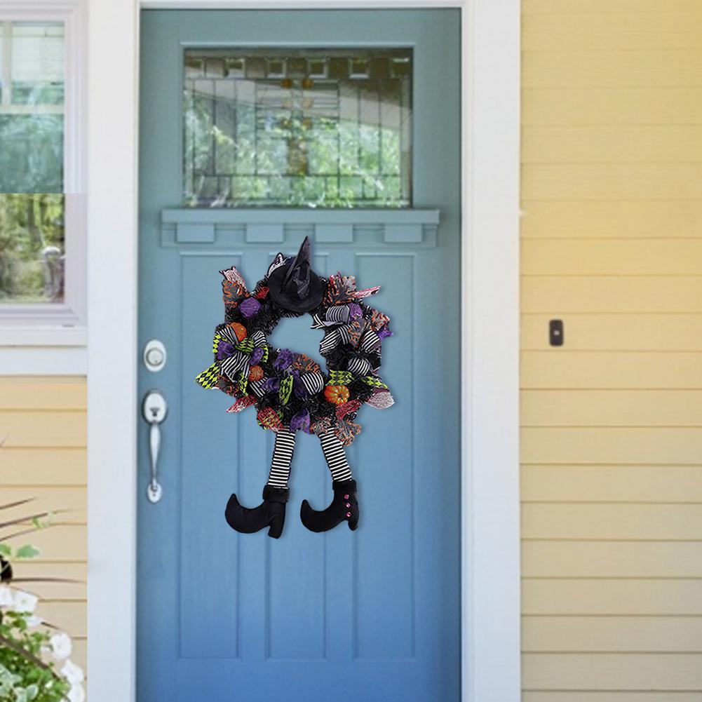 Hanging Halloween Witch Wreath Door Decor by HitMyNeed