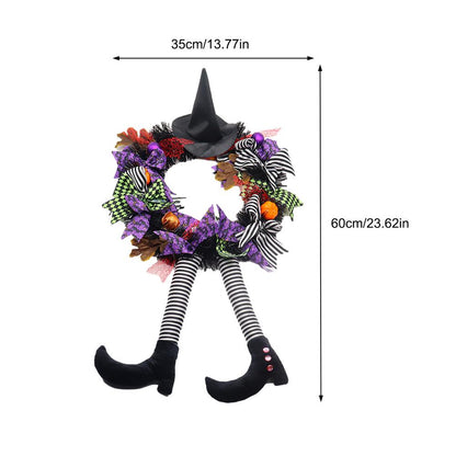 Hanging Halloween Witch Wreath Door Decor by HitMyNeed