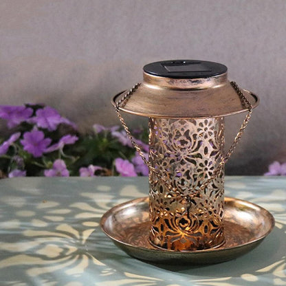 Hanging Iron Solar Bird Feeder with LED Light by HitMyNeed