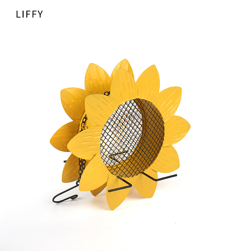 Hanging Metal Sunflower Bird Feeder by HitMyNeed