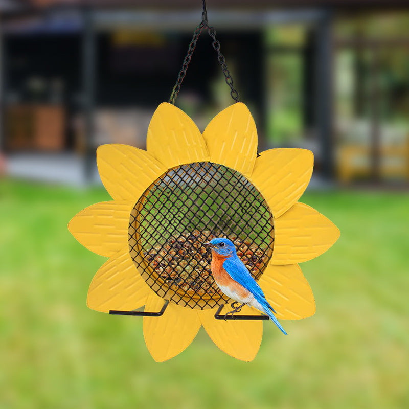 Hanging Metal Sunflower Bird Feeder by HitMyNeed