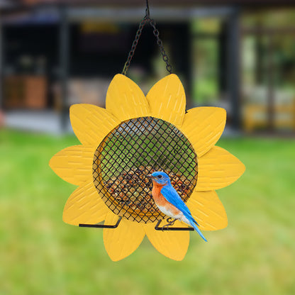 Hanging Metal Sunflower Bird Feeder by HitMyNeed