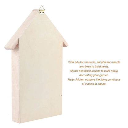 Hanging Natural Wooden Bee House for Gardens by HitMyNeed