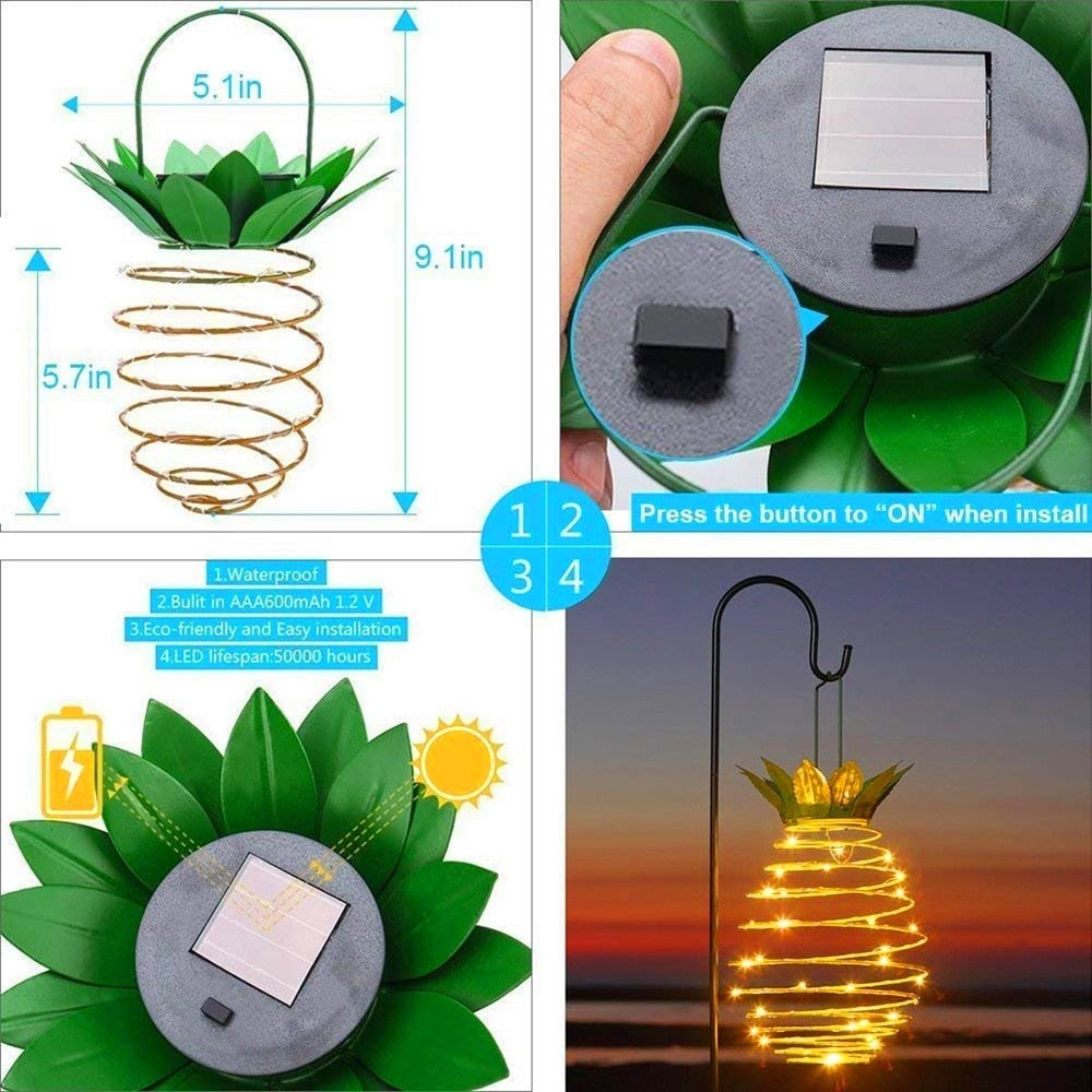Hanging Outdoor Pineapple Solar Garden Lights by HitMyNeed