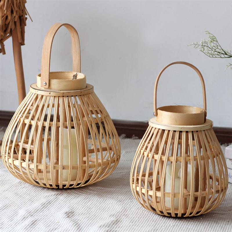 Hanging Outdoor Wicker Lantern Candle Holder by HitMyNeed