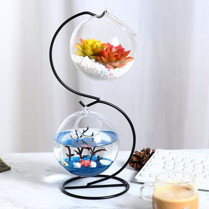 Hanging Plant Stand with Glass Terrarium Globes by HitMyNeed