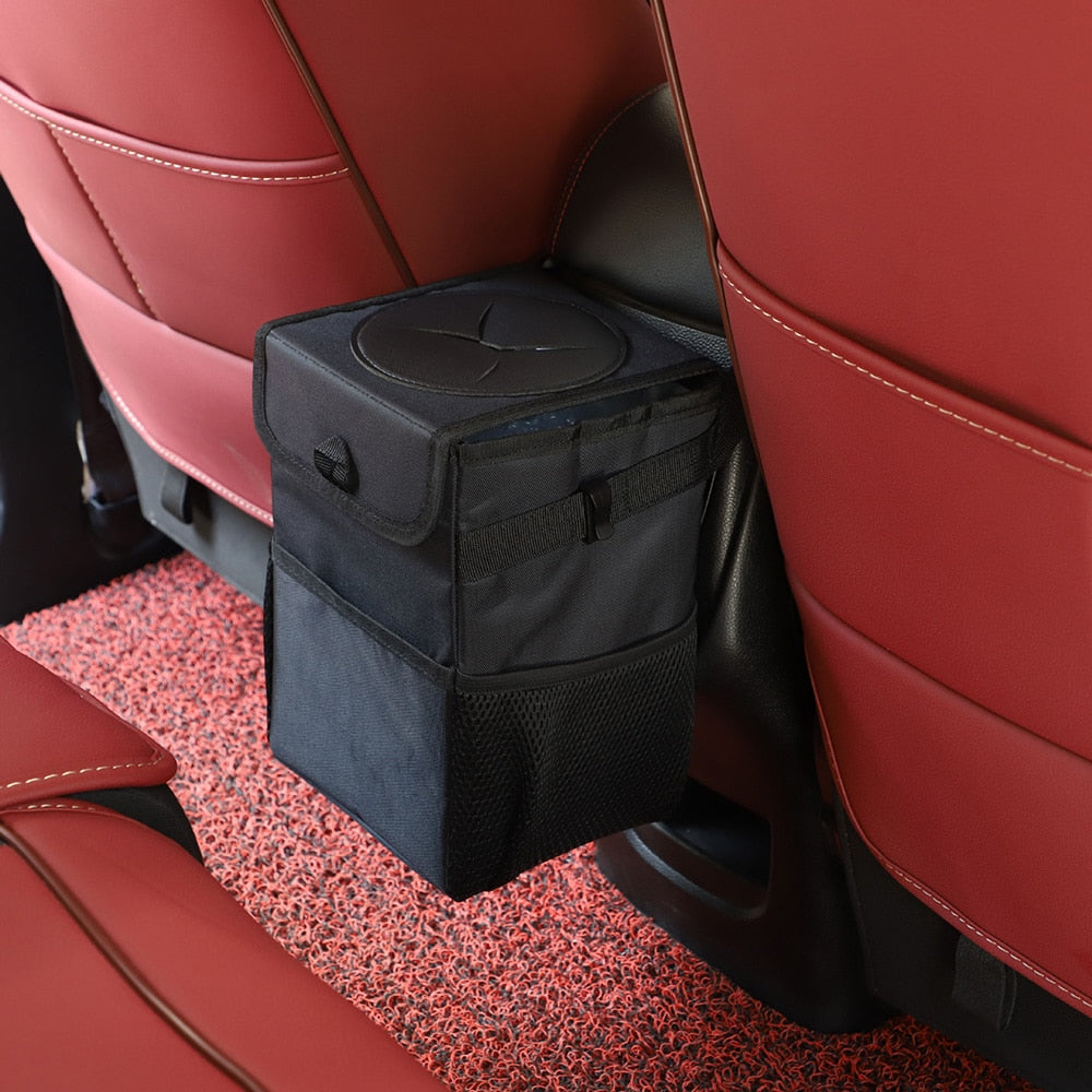 Hanging Portable Car Garbage Bin with Lid by HitMyNeed
