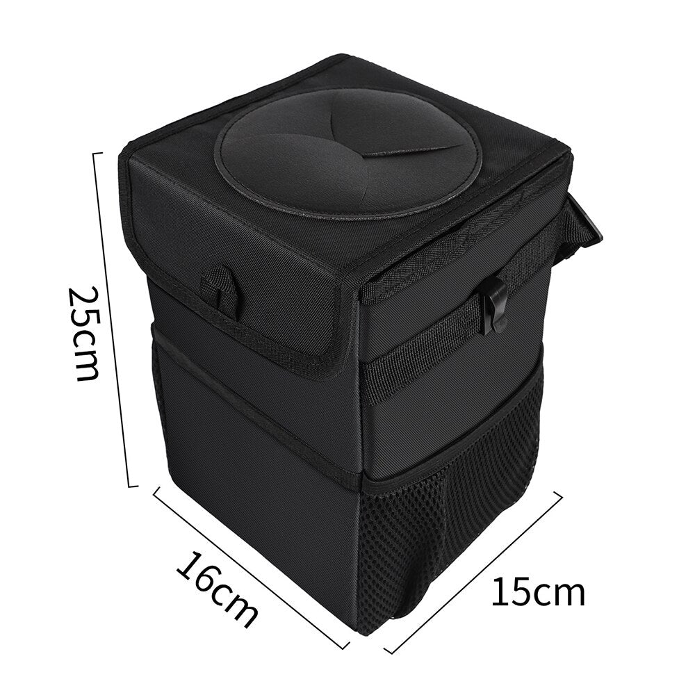 Hanging Portable Car Garbage Bin with Lid by HitMyNeed