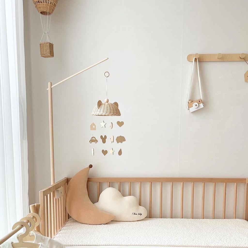 Hanging Rattan Wooden Crib Mobile for Nursery by HitMyNeed