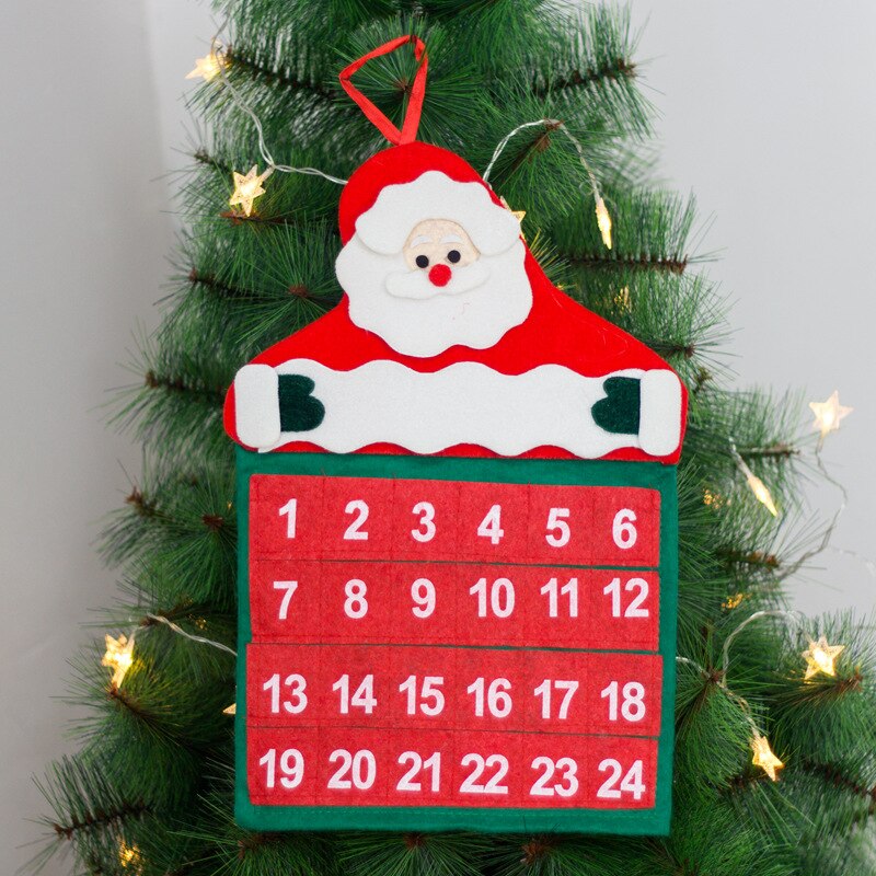 Hanging Santa Advent Calendar with 24 Pockets by HitMyNeed