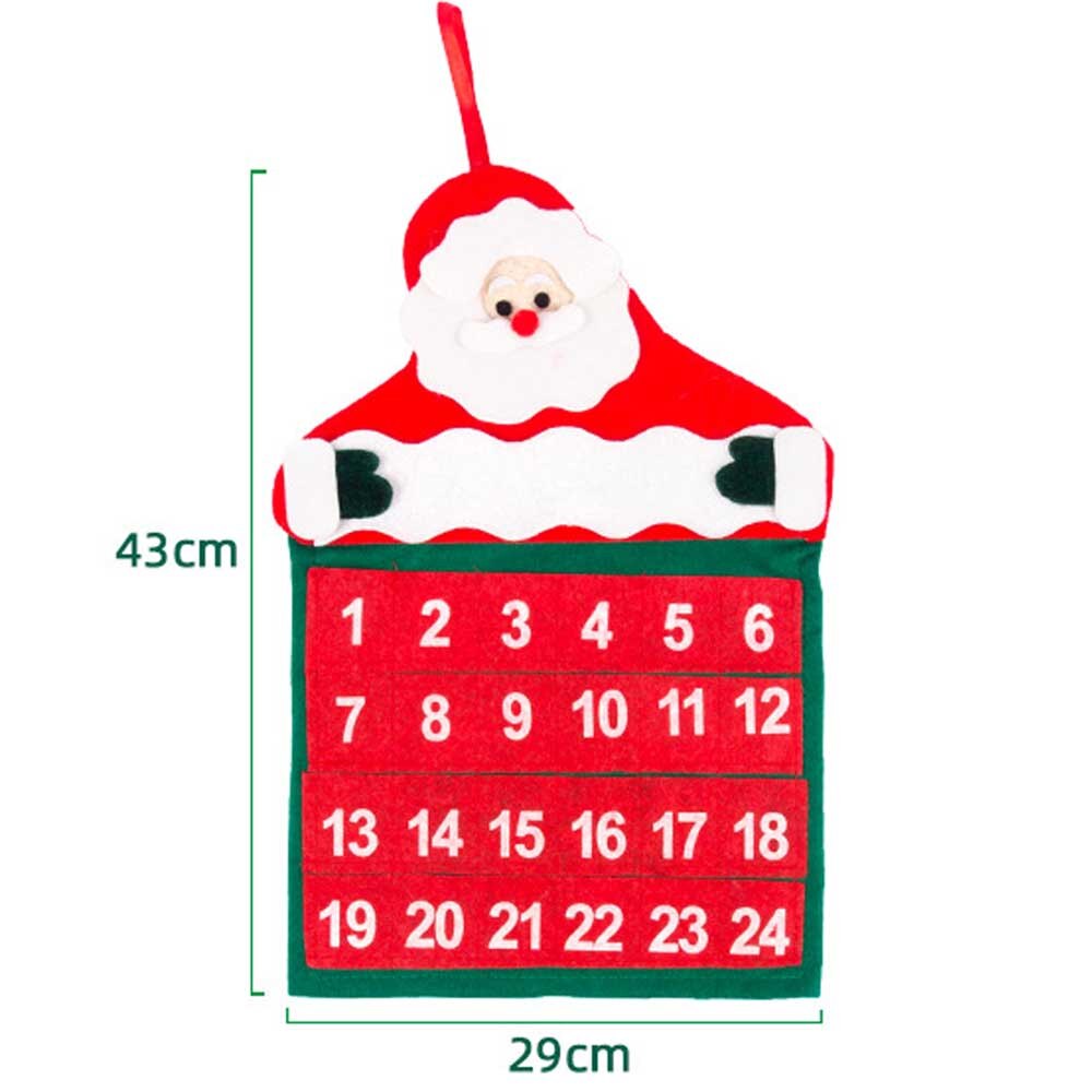 Hanging Santa Advent Calendar with 24 Pockets by HitMyNeed