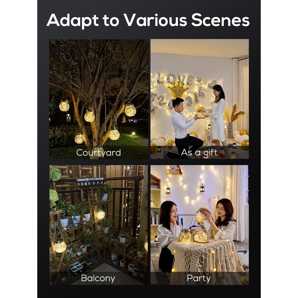 Hanging Solar Garden Lantern with Crackle Glass by HitMyNeed