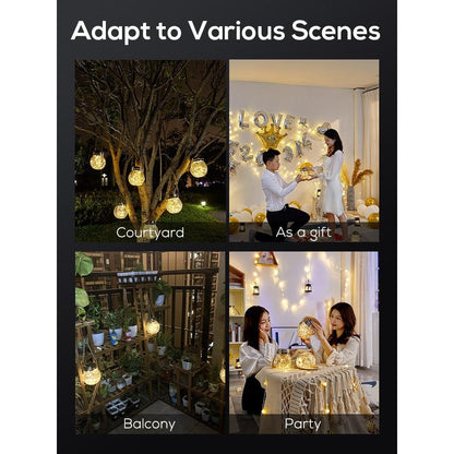 Hanging Solar Garden Lantern with Crackle Glass by HitMyNeed