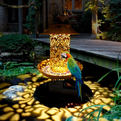 Hanging Solar Powered Bird Feeder with LED Light by HitMyNeed