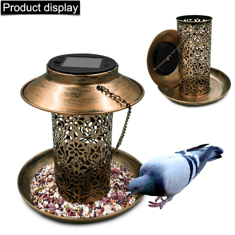 Hanging Solar Powered Bird Feeder with LED Light by HitMyNeed