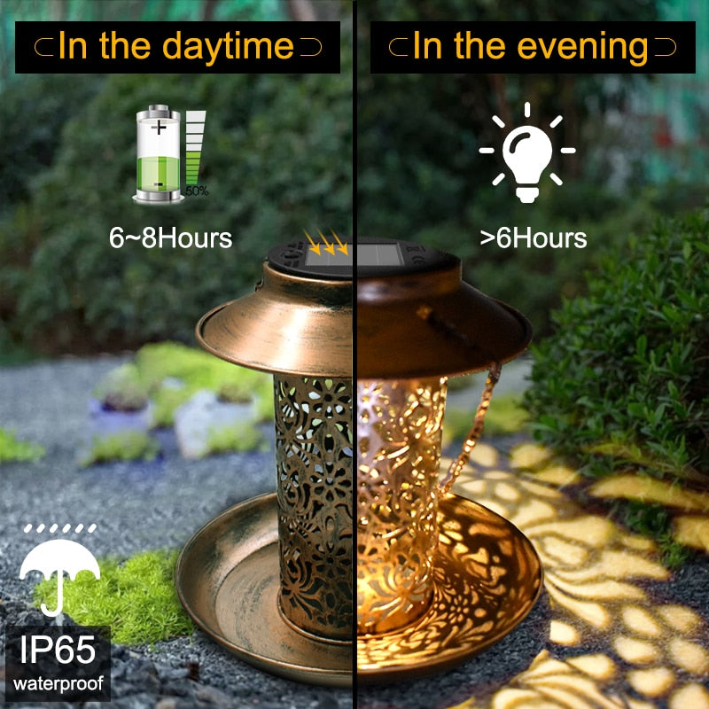 Hanging Solar Powered Bird Feeder with LED Light by HitMyNeed