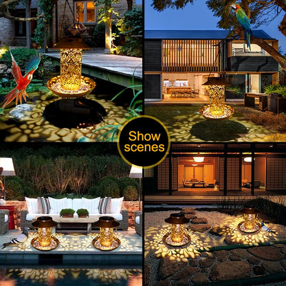Hanging Solar Powered Bird Feeder with LED Light by HitMyNeed
