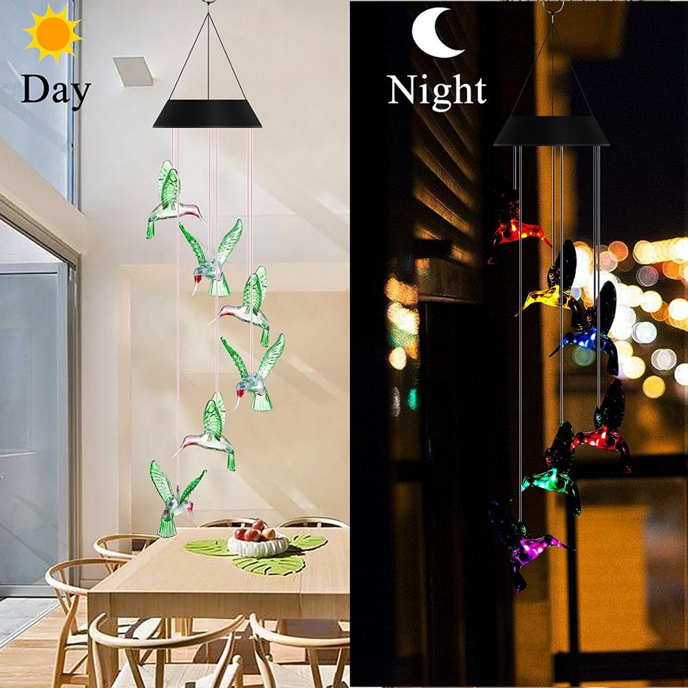 Hanging Solar Powered Hummingbird Lights by HitMyNeed