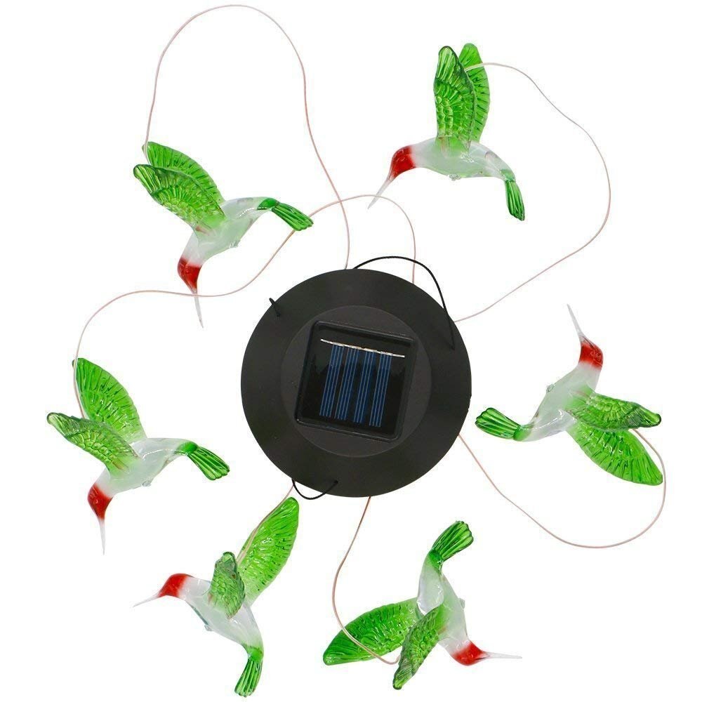 Hanging Solar Powered Hummingbird Lights by HitMyNeed