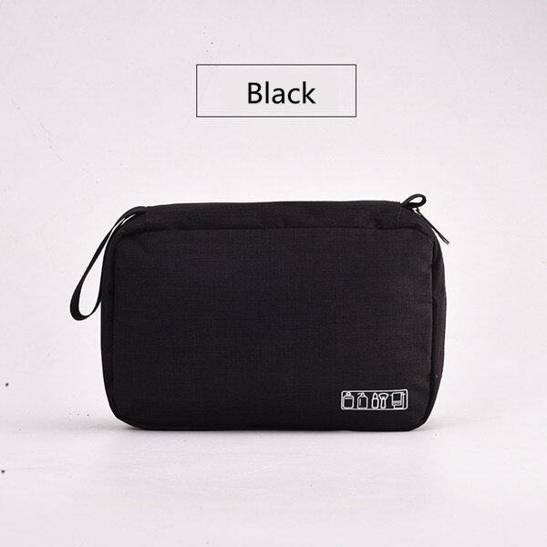 Hanging Travel Cosmetic Bag with Multiple Compartments black by HitMyNeed