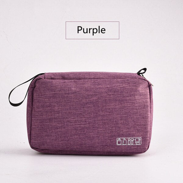 Hanging Travel Cosmetic Bag with Multiple Compartments purple by HitMyNeed
