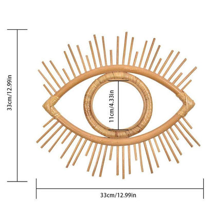 Hanging Wall Rattan Eye Mirror Decor by HitMyNeed