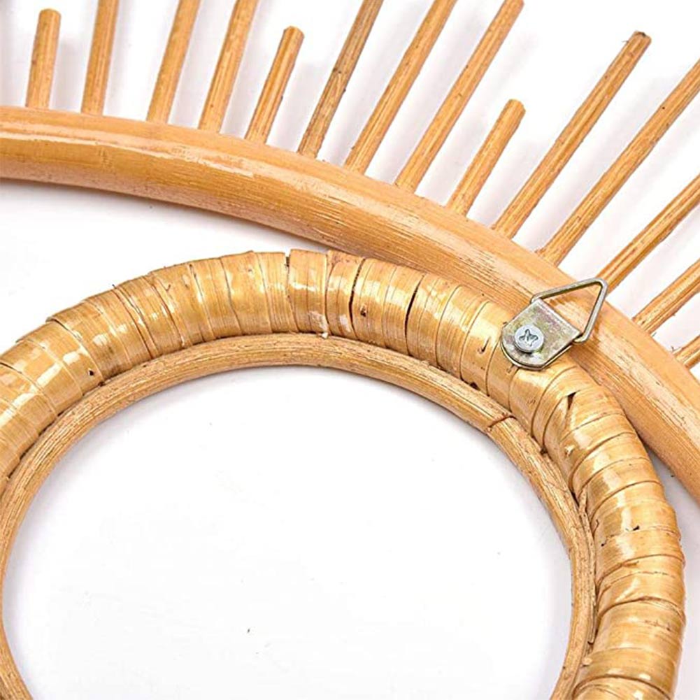 Hanging Wall Rattan Eye Mirror Decor by HitMyNeed