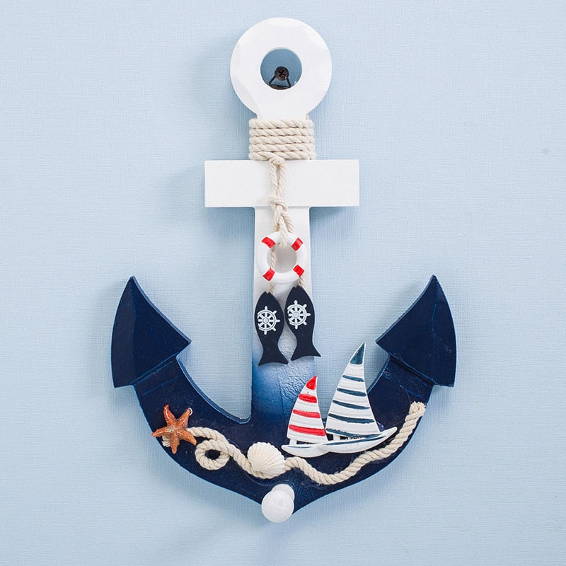 Hanging Wooden Anchor Nautical Wall Decor by HitMyNeed