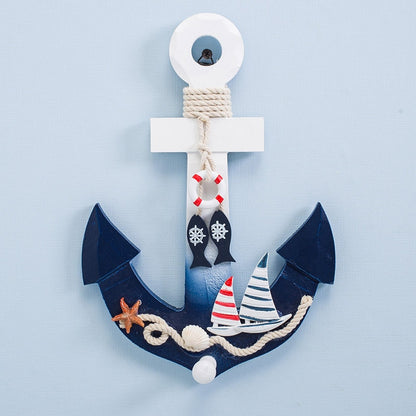 Hanging Wooden Anchor Nautical Wall Decor by HitMyNeed