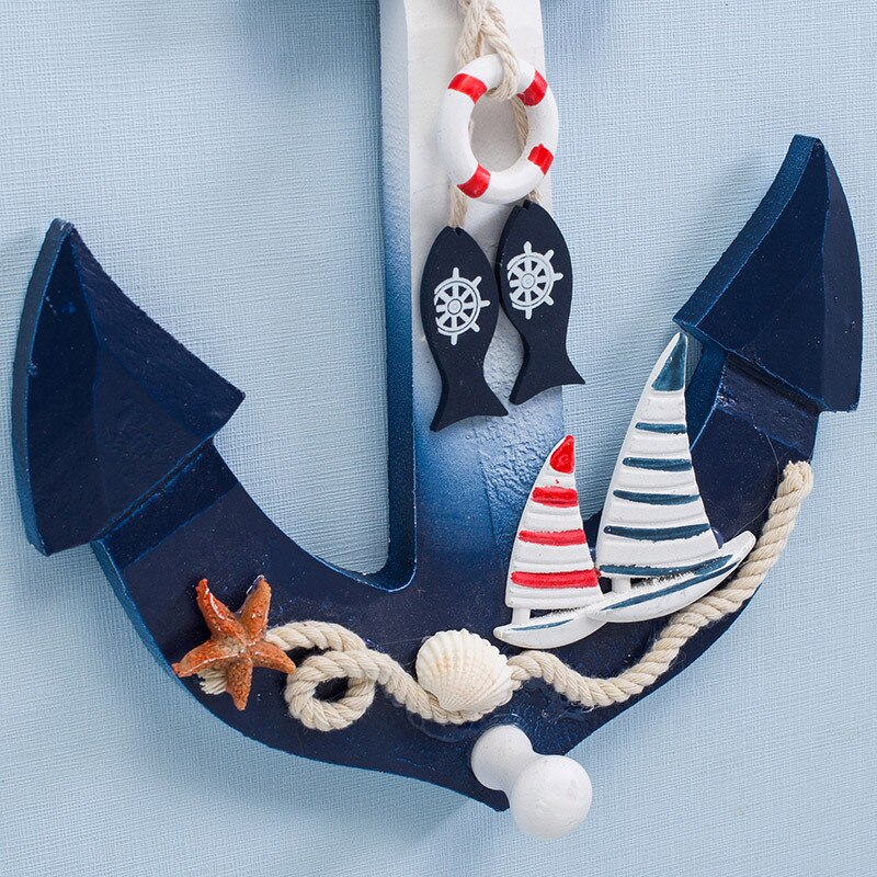 Hanging Wooden Anchor Nautical Wall Decor by HitMyNeed