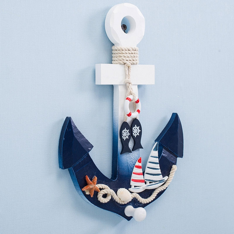 Hanging Wooden Anchor Nautical Wall Decor by HitMyNeed