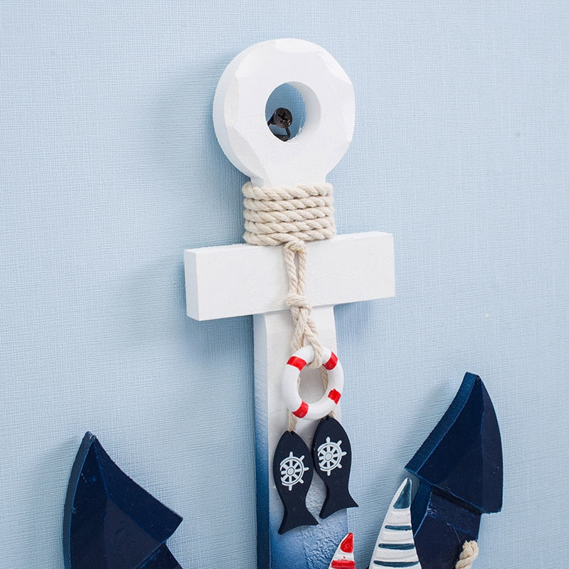 Hanging Wooden Anchor Nautical Wall Decor by HitMyNeed
