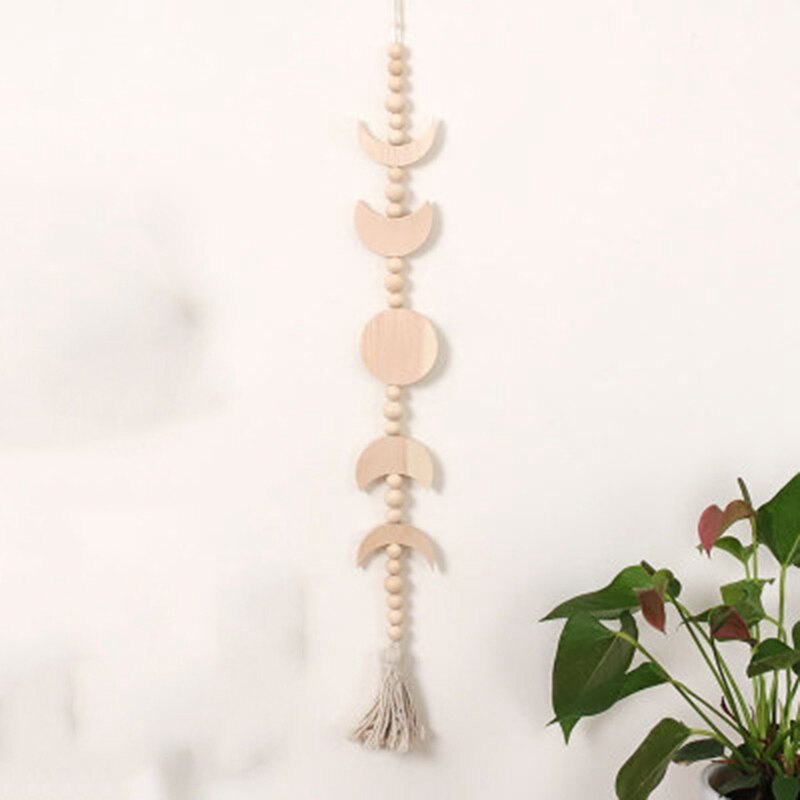 Hanging Wooden Moon Phase Garland Wall Decor by HitMyNeed
