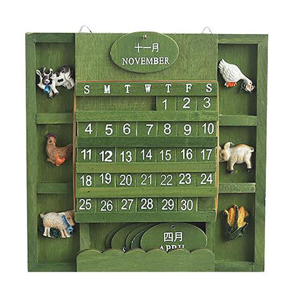Hanging Wooden Perpetual Wall Calendar by HitMyNeed