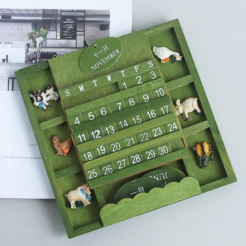 Hanging Wooden Perpetual Wall Calendar by HitMyNeed
