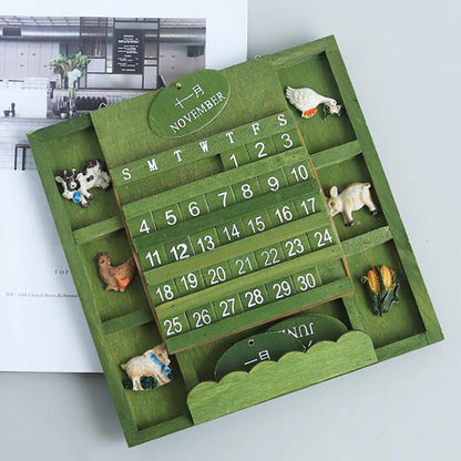 Hanging Wooden Perpetual Wall Calendar by HitMyNeed