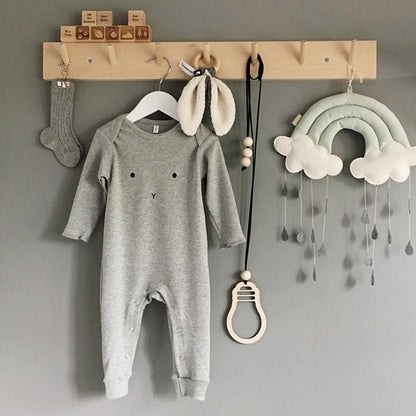Hanging Wooden Wall Hooks Rack with 7 Pegs by HitMyNeed