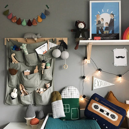 Hanging Wooden Wall Hooks Rack with 7 Pegs by HitMyNeed
