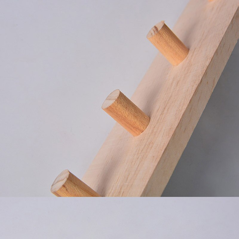 Hanging Wooden Wall Hooks Rack with 7 Pegs by HitMyNeed