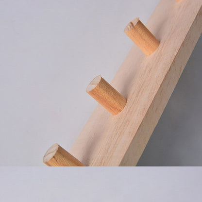 Hanging Wooden Wall Hooks Rack with 7 Pegs by HitMyNeed