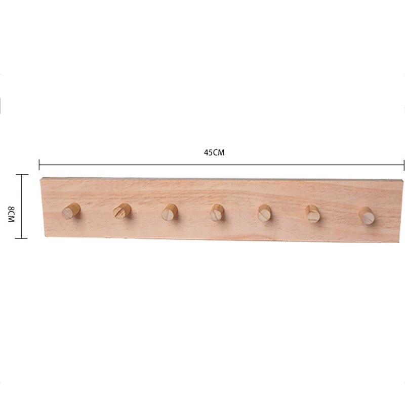 Hanging Wooden Wall Hooks Rack with 7 Pegs by HitMyNeed