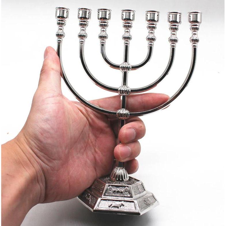Hanukkah Menorah 7-Candle Metal Holder by HitMyNeed