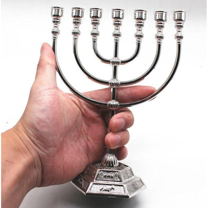 Hanukkah Menorah 7-Candle Metal Holder by HitMyNeed