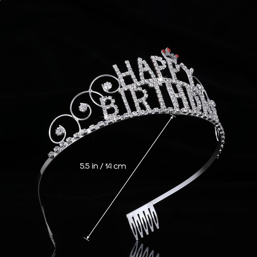 Happy Birthday Tiara Rhinestone Birthday Crown by HitMyNeed